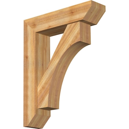 Ekena Millwork Westlake Slat Rough Sawn Bracket w/ Offset Brace, Western Red Cedar, 8"W x 32"D x 40"H BKT0806X32X40WTL06RWR